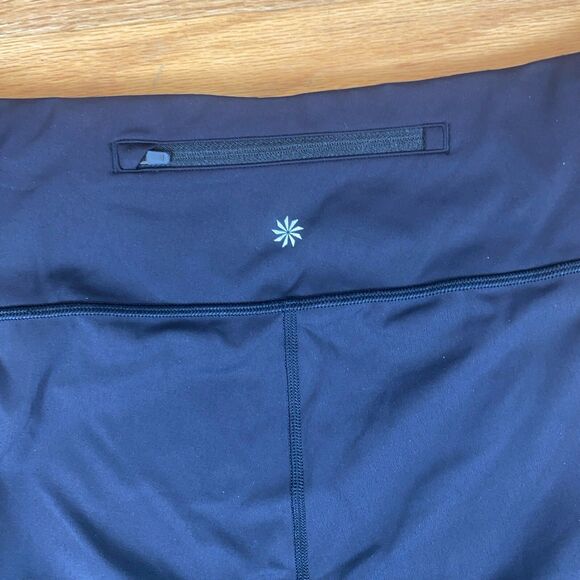 Athleta ASYM Colorblock Size LT Supersonic Black Green Athletic Leggings - Picture 8 of 10